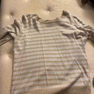 White and Tan Glitter Long Sleeve